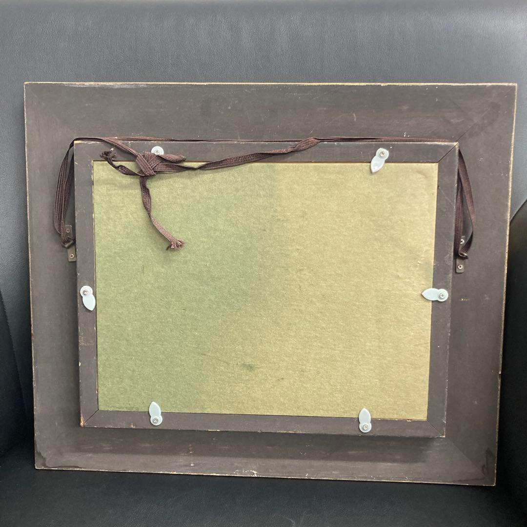 川合修二 白樺 油彩画 白樺と山の風景 油絵