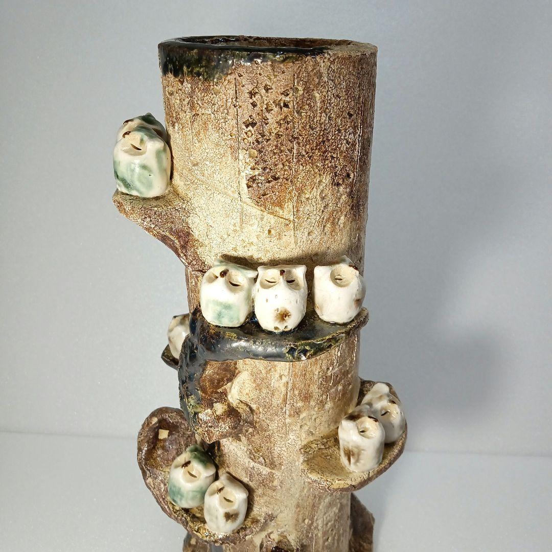 幸福 の 鳥 フクロウ タワー 縁起物 花入