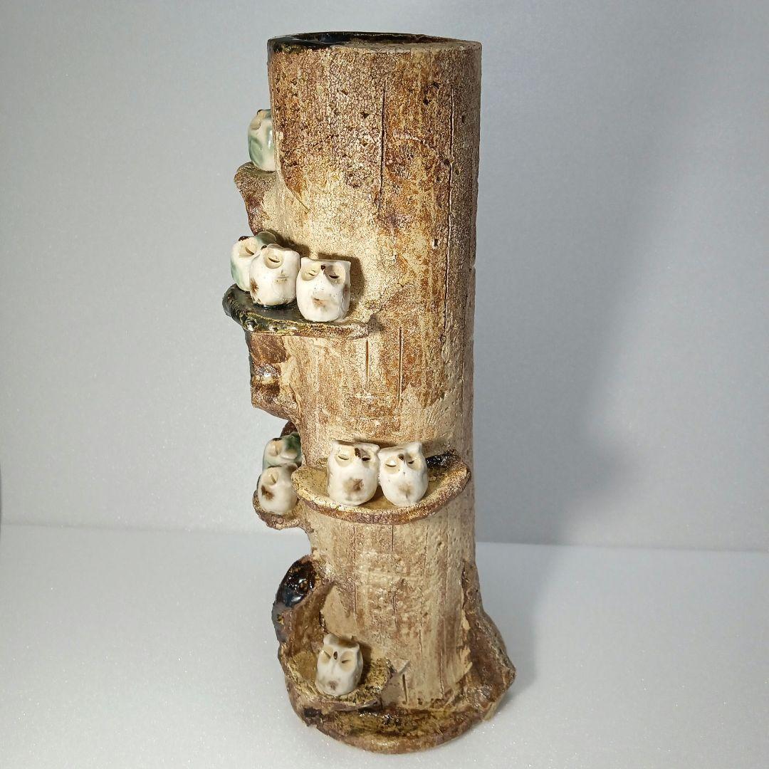 幸福 の 鳥 フクロウ タワー 縁起物 花入