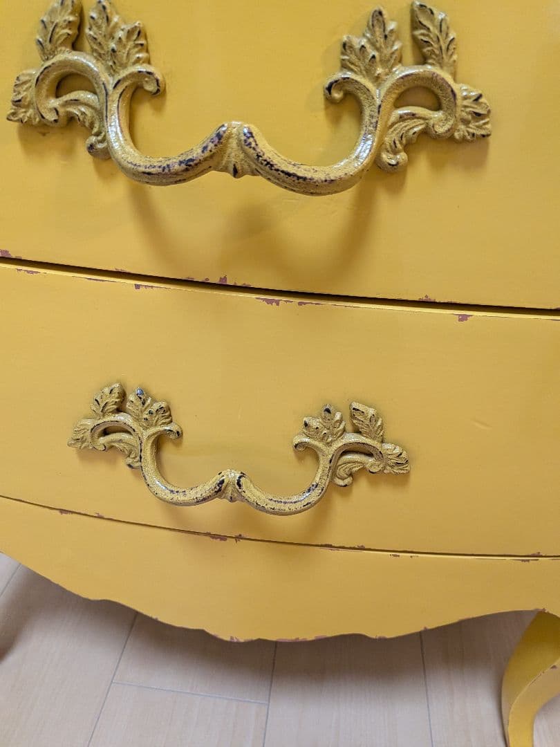 カントリーコーナー　3段引き出しチェスト　黄色