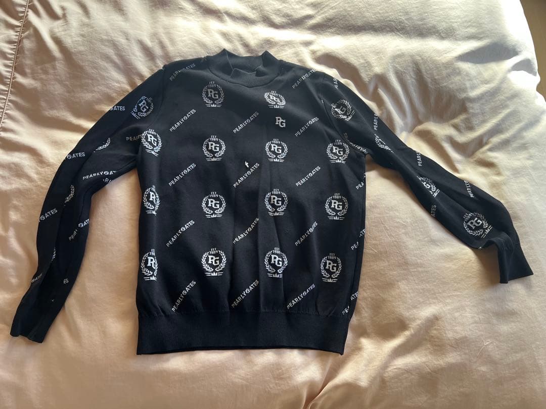 PEARLY GATES ロゴ入り ブラックセーター Aサイズ