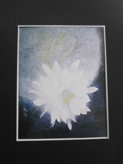 江川敦志、【月下美人】、希少な額装用画集より、新品額装付、状態良好