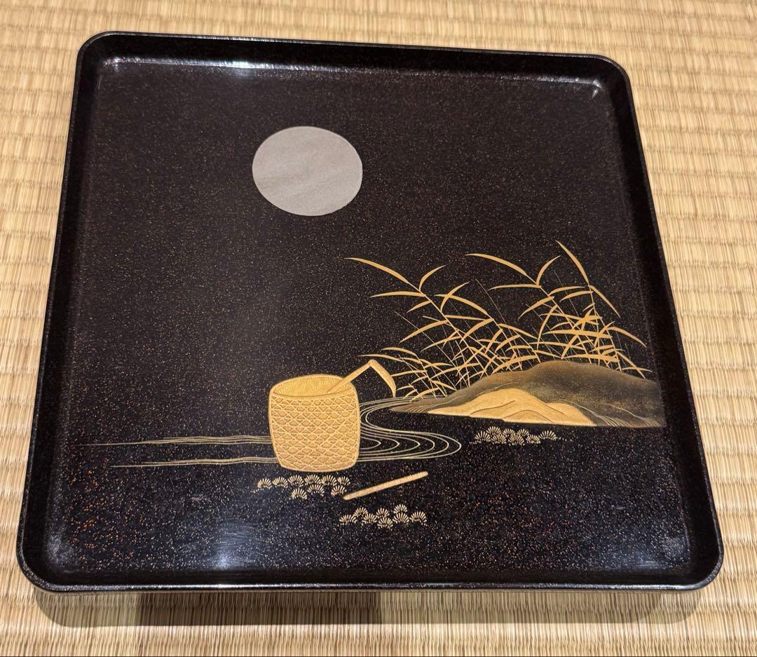 希少 20枚揃 総梨子地 蒔絵 吸物膳 絵替り 吉祥文様 大正〜昭和期 共箱