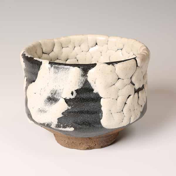 【清水卯一造】蓬莱掛分釉裂茶碗　重要無形文化財保持者　人間国宝　蓬莱窯