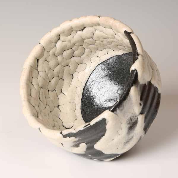 【清水卯一造】蓬莱掛分釉裂茶碗　重要無形文化財保持者　人間国宝　蓬莱窯