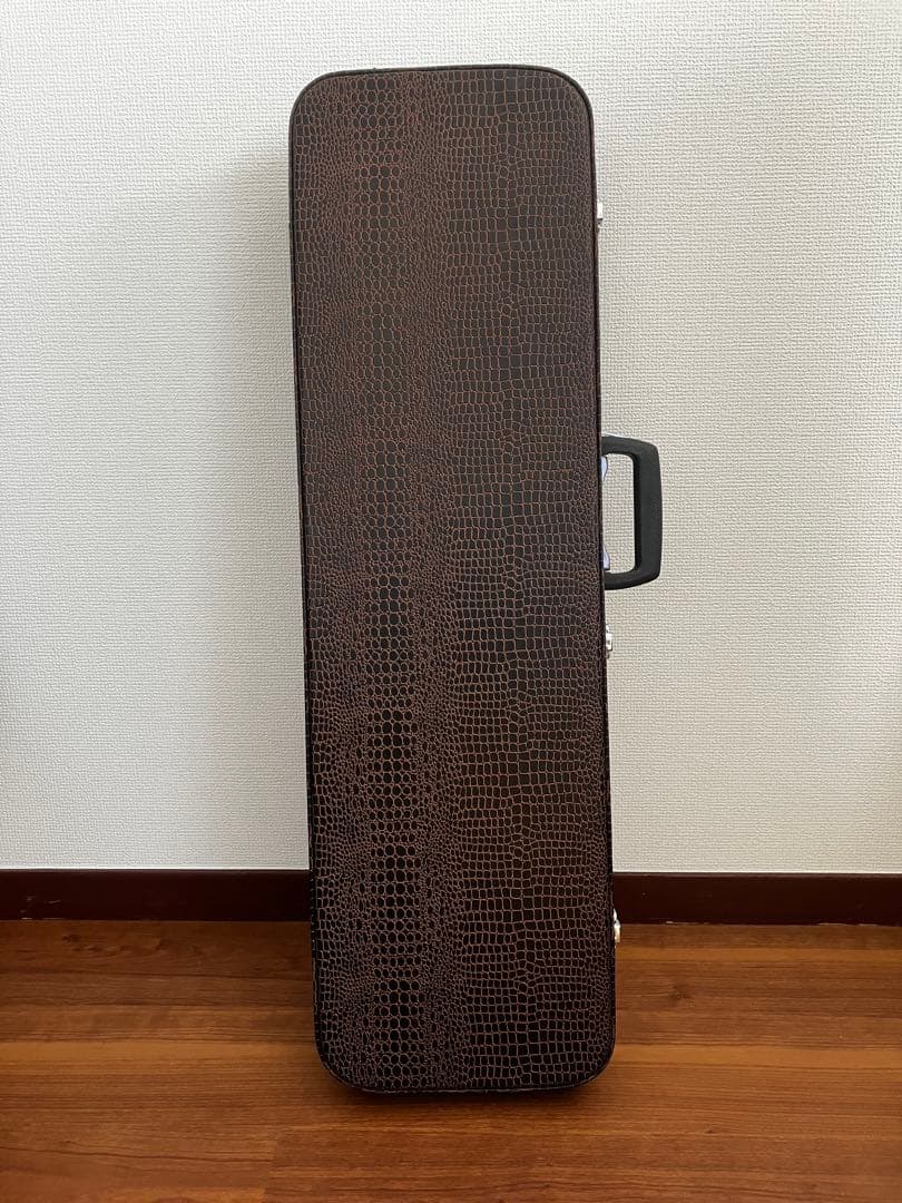 三線ハードケース(未使用品)鍵付き　ブラウン/クロコダイル柄