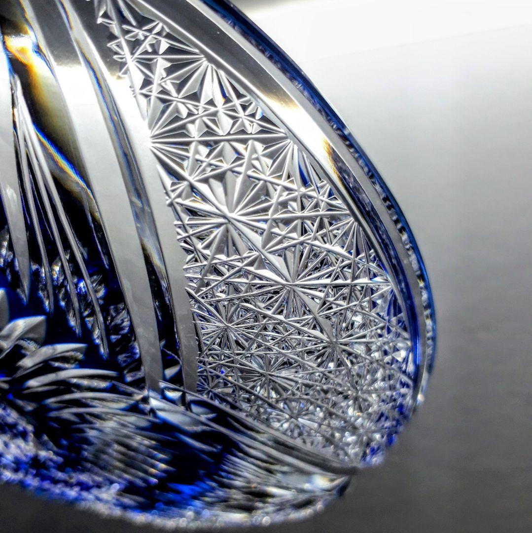 江戸切子　カガミクリスタル　飾り皿　 　 ෆ根本幸雄 作品ෆ 　【未使用・美品】