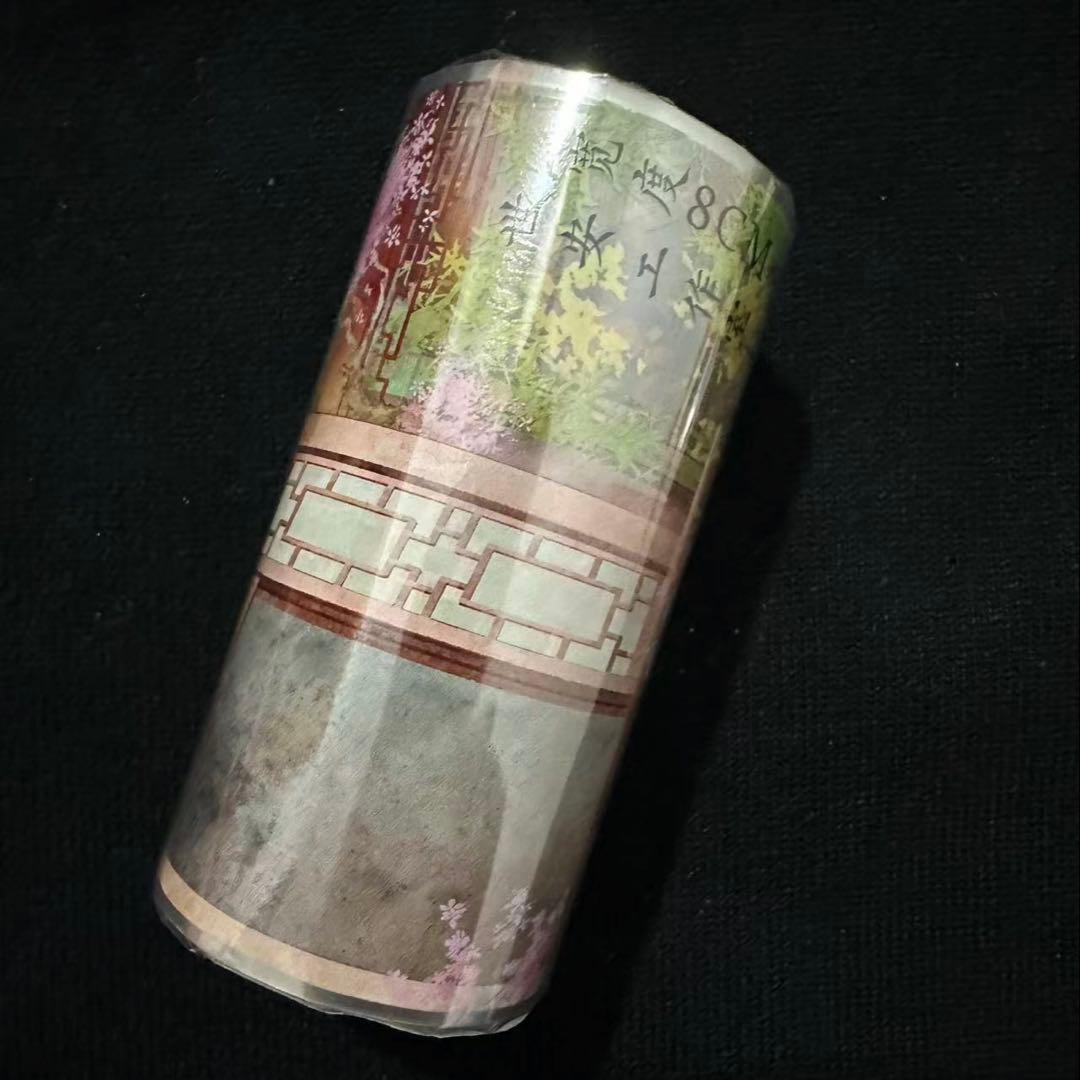 【9044】海外　マステ　5m巻　PETマスキングテープ　東屋　庭　四季　背景系