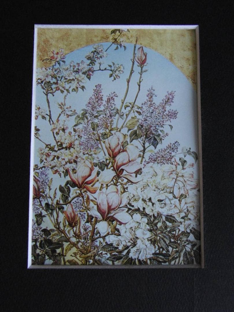 藤田嗣治、「Fleurs et soleil levant」、希少画集の額装画