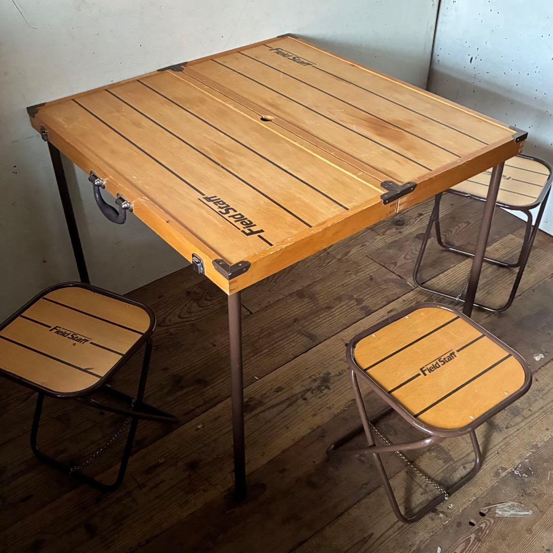 ヴィンテージ アウトドア テーブル チェア セット 折り畳み