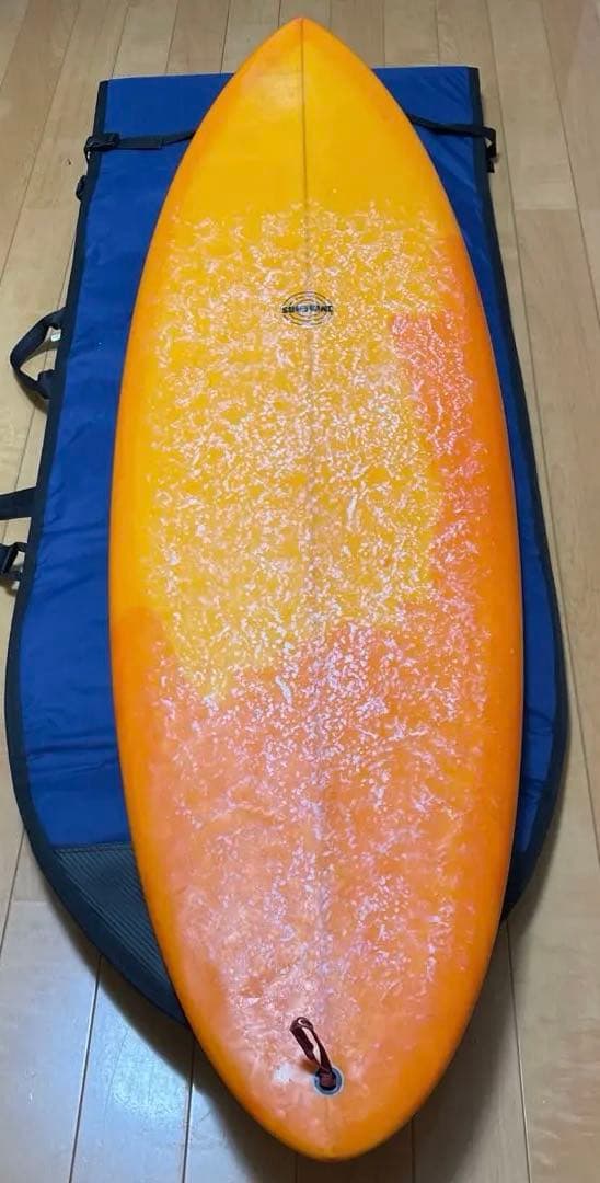 オレンジ ショートボード ファイバーグラス 5.8フィート