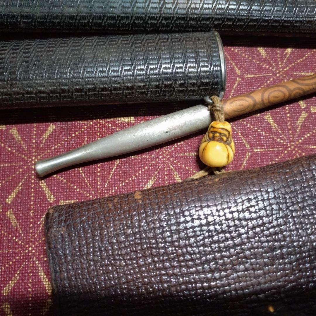 煙管 煙管筒 煙草入 前金具