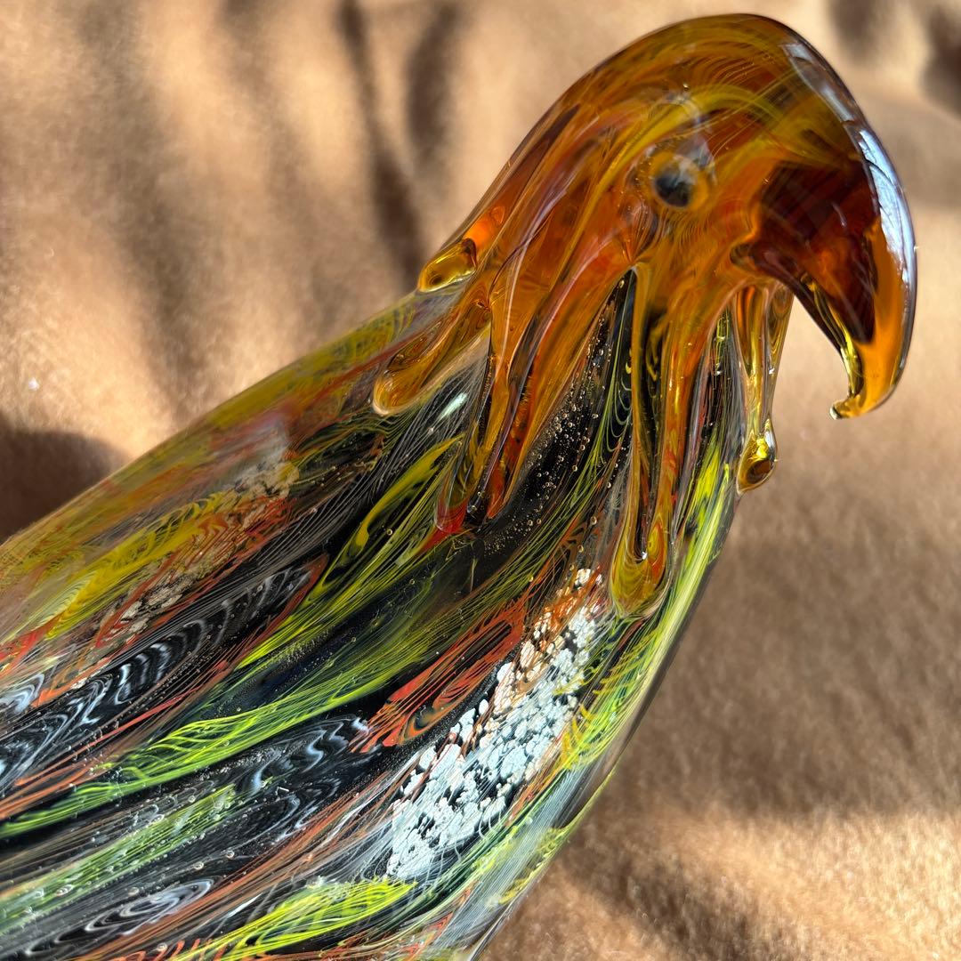 美品　ガラス製鳥の置物 2羽セット