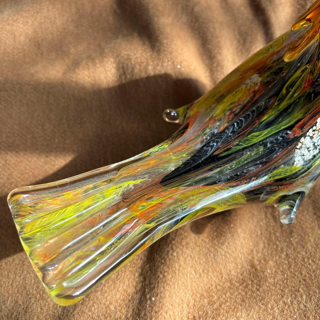 美品　ガラス製鳥の置物 2羽セット