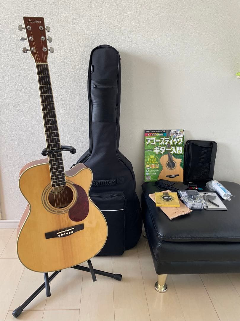 島村楽器✨Lumber ランバーアコギ ギター【付属品/教本/ケース&スタンド❗️