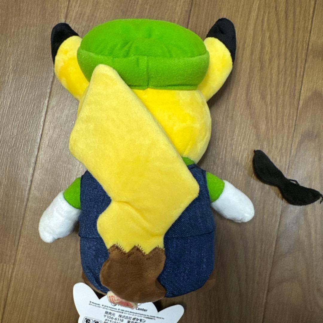 マリオ風ピカチュウぬいぐるみ 約30cm 髭が取れてます