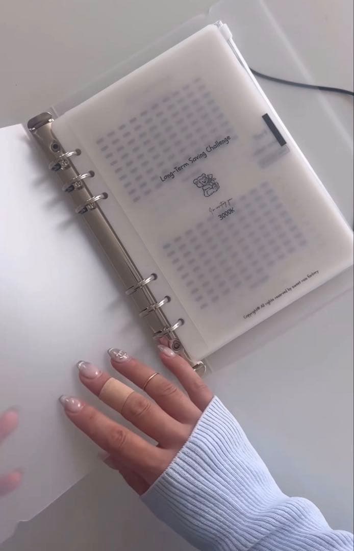 ラスト1点　韓国　貯金　貯蓄　バインダー　カバー　リフィル　A5 くま　ベア　2