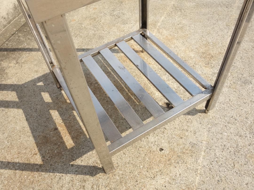 【中古】M▽業務用 厨房 作業台 棚 ステンレス (Fe1835)