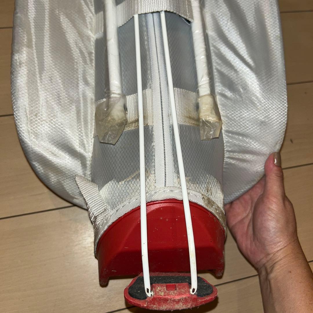 kz エリートグリップキャディバッグ白\赤　スタンド式