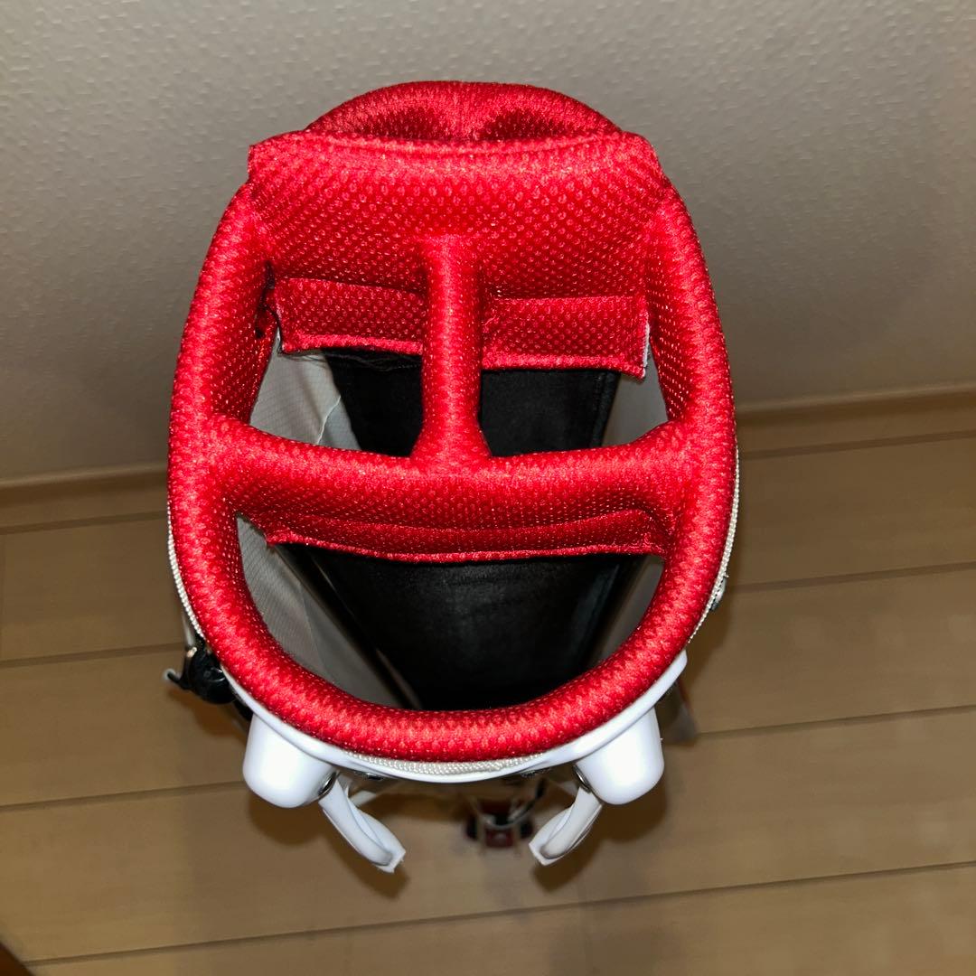 kz エリートグリップキャディバッグ白\赤　スタンド式