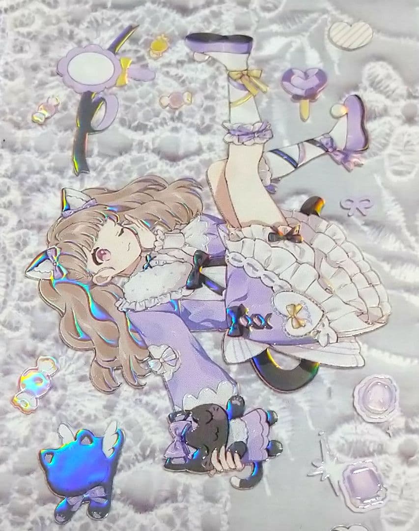 ✩のこり２✩J629＃熊古力(立体虹光)浮光文创切り売り海外人物マステ女の子