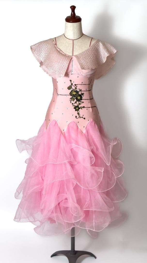 社交ダンス スタンダードドレス ピンク