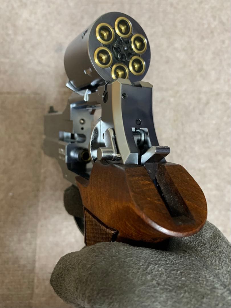 マテバ 4インチ Xカート式 ガスリボルバー シルバーABS 木製グリップモデル