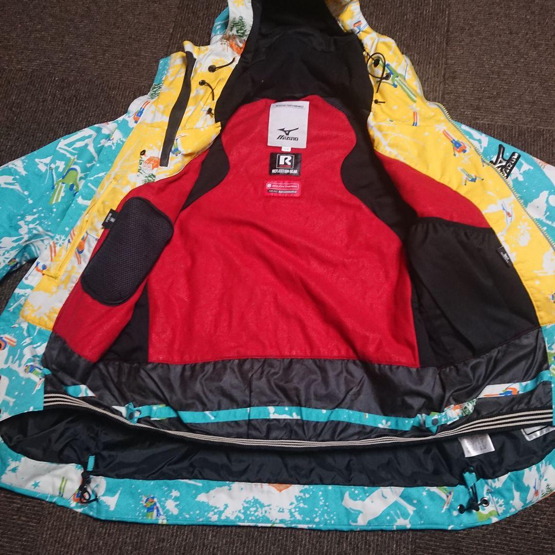 送料無料【MIZUNO】水色スキー柄スキージャケット M