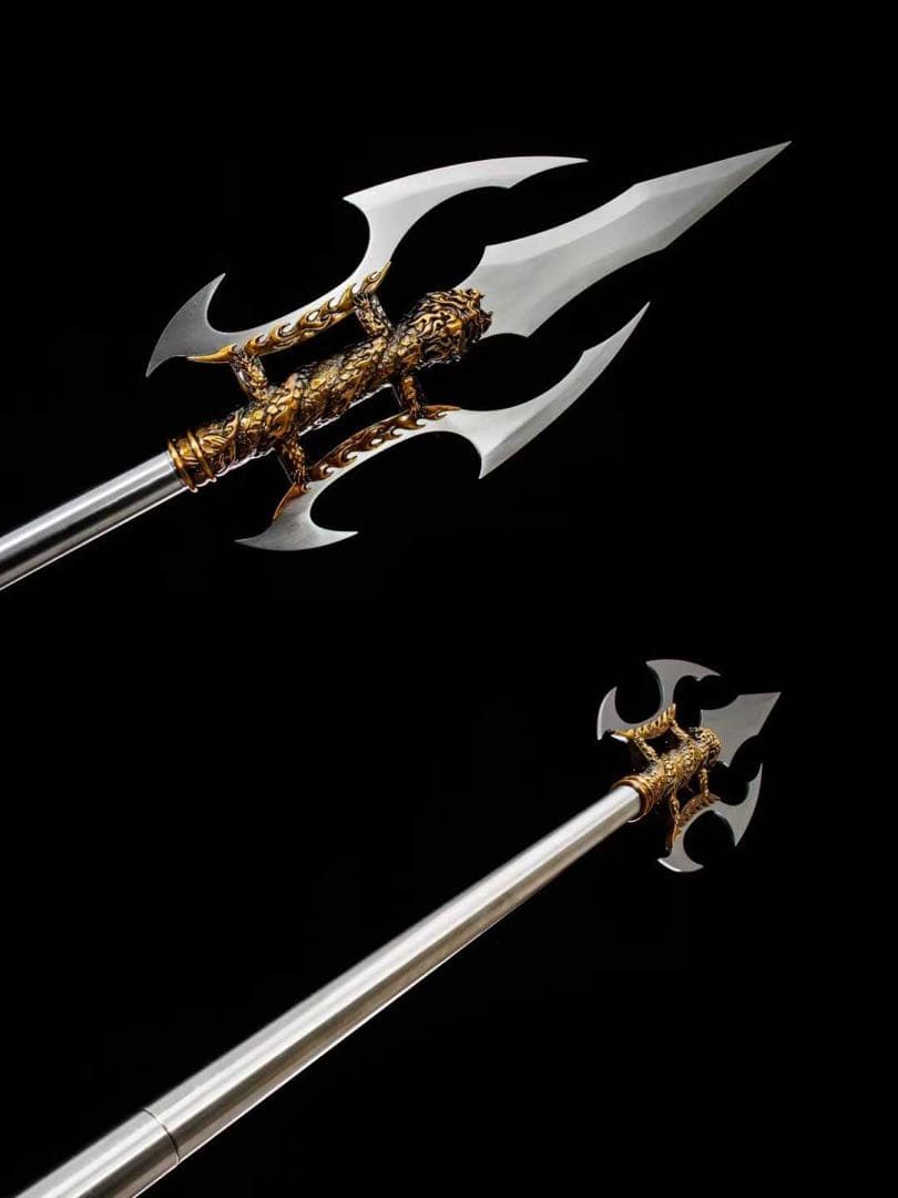 長槍 模造槍 3本継 十文字槍 刀装具 模擬刀 日本刀 模造刀 鑑賞用 舞踊刀