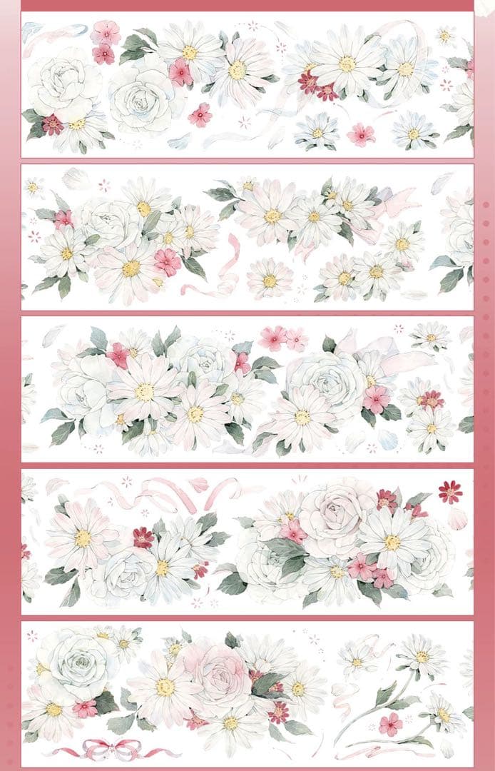 海外マスキングテープ巻売り 素白回乙 フラワー 人物マスキングテープ