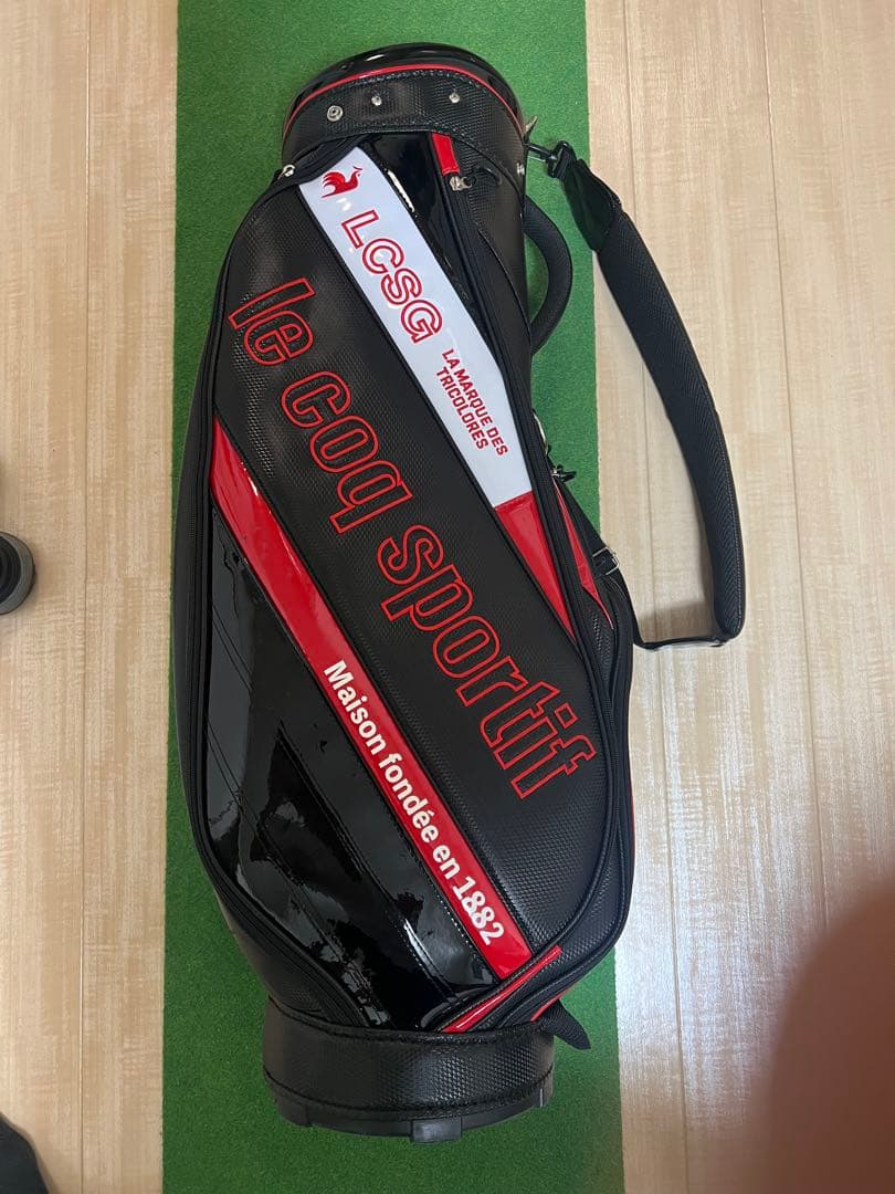 le coq sportif ゴルフバッグ 黒赤