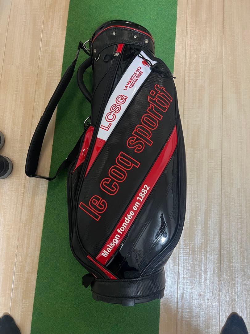 le coq sportif ゴルフバッグ 黒赤