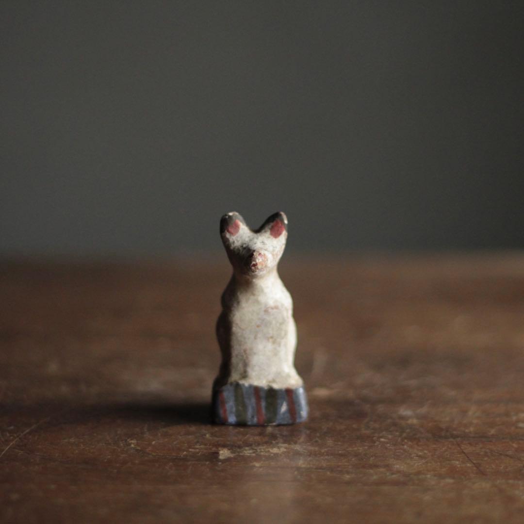 古作 土人形 狐 お稲荷さん 郷土人形 今戸人形 古道具 アンティーク オブジェ