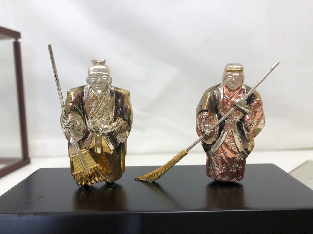 純銀　置物　高砂人形　武比古作　ジャンク
