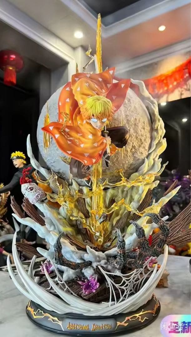 我妻善逸鬼滅の刃 フィギュア LEDライト付き 約51cm