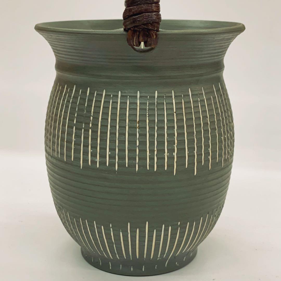 【茶注21　常滑焼　緑泥】吉川秀樹（雪堂）共箱