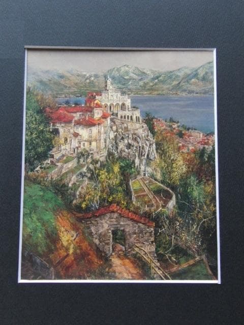 花巻碧【チャペルの丘】希少な額装用画集より、状態良好、新品高級額装付