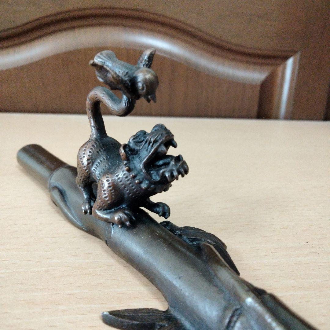 竹に虎 　青銅製文鎮　下尾治彦 　文鎮⑦