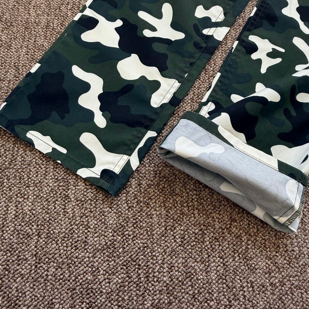 極美品　パーリーゲイツ　パンツ　迷彩　カモ柄　M〜L相当　アーミー　4 白　黒