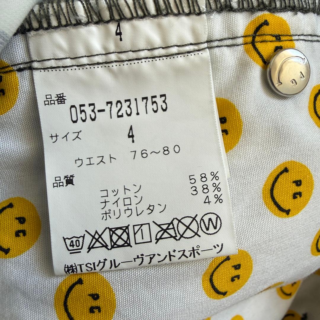 極美品　パーリーゲイツ　パンツ　迷彩　カモ柄　M〜L相当　アーミー　4 白　黒