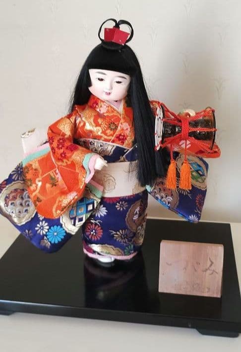 市松人形 「つづみ」ガラスケース入り　わらべ人形　明日香人形　8号