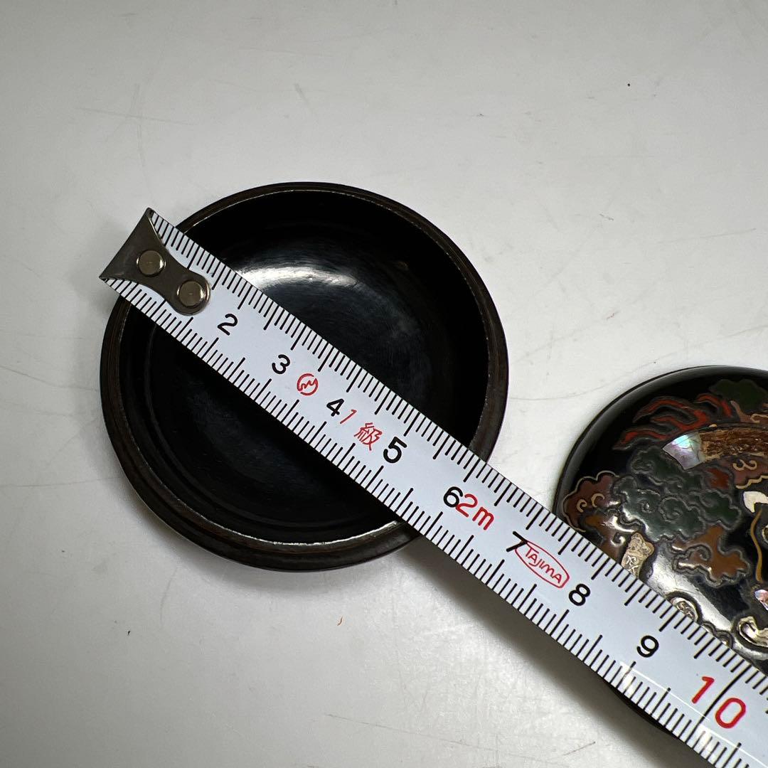 時代　青貝香合　共箱　直径約6㎝　東Y8-0106①タサオ