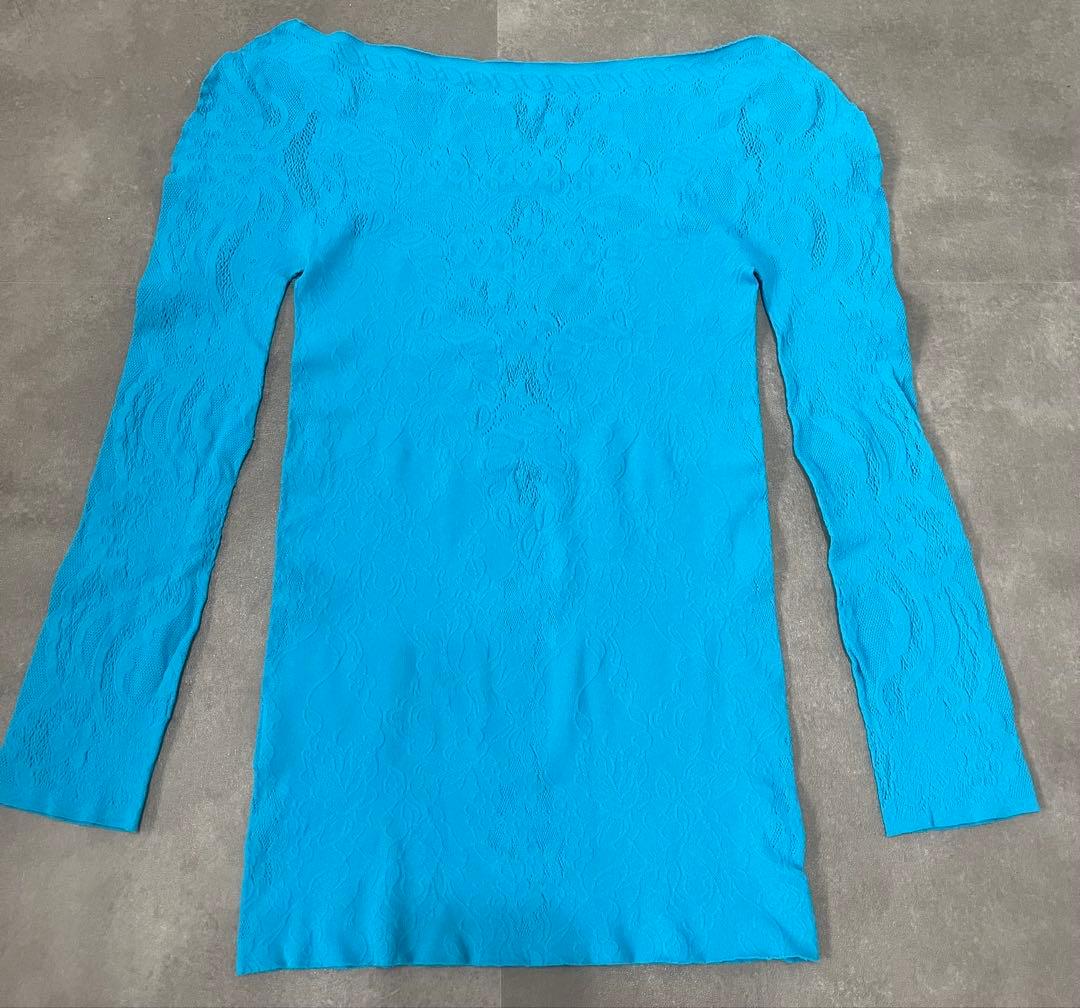 即購入OK❣️チャコット　ノーソーイングニットS〜M ターコイズカラー美品❣️