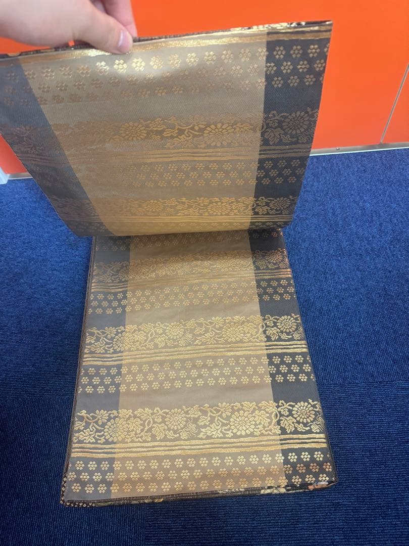2663袋帯 古代彫金紋 西陣織 金糸　高級上質上品　約440cm 未使用