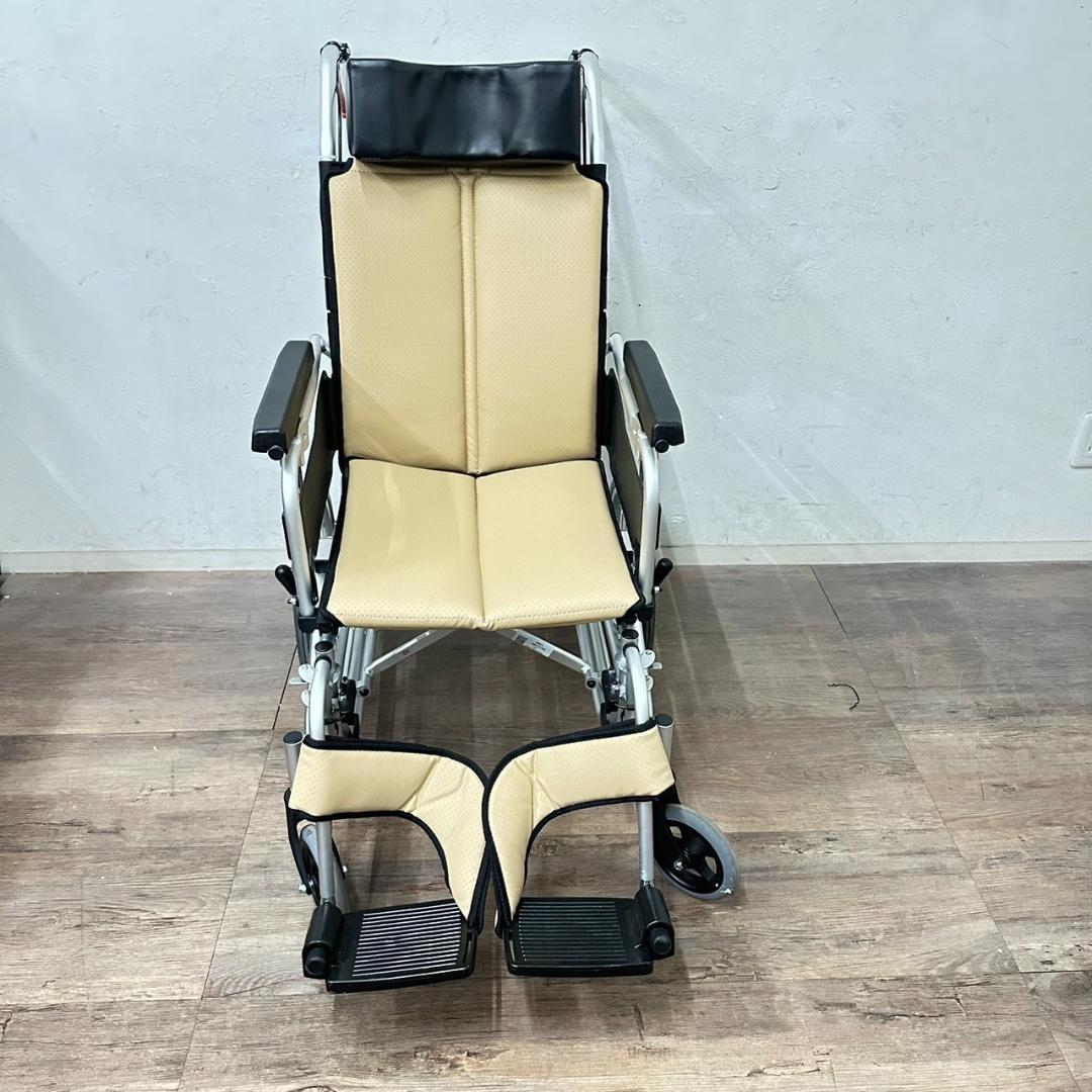 超美品　折り畳み式　車いす　肘あてはね上げ　ノーパンクタイヤ　介護