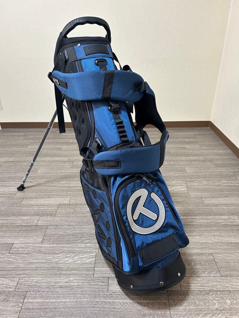 スタンド式キャディバック　ダークブルー！軽量で旅行用や気分転換のサブバックに！