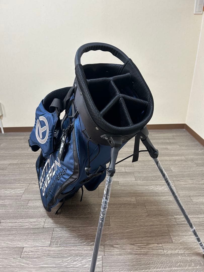 スタンド式キャディバック　ダークブルー！軽量で旅行用や気分転換のサブバックに！
