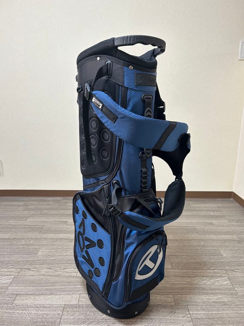 スタンド式キャディバック　ダークブルー！軽量で旅行用や気分転換のサブバックに！