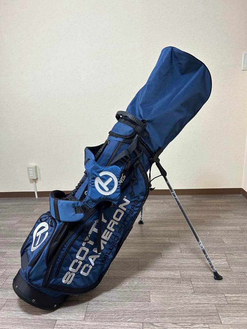 スタンド式キャディバック　ダークブルー！軽量で旅行用や気分転換のサブバックに！