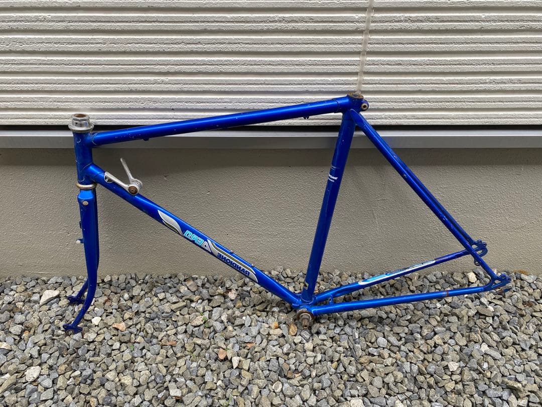 ロードバイク　フレーム　クロモリ　青　ブルー